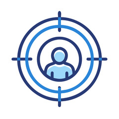 Poster - Target with User Icon Representing Audience Targeting and Marketing Focus