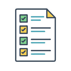 Aufkleber - Task Sheet with Multiple Checkmarks Icon Representing Completed To-Do List and Productivity Tracking