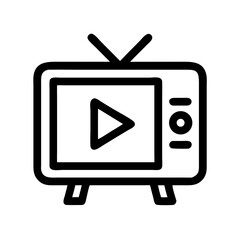 Fototapete - Television with Play Button Icon Representing Media Streaming and Video Playback