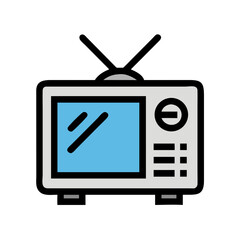 Fototapete - TV with Remote Icon Representing Television Entertainment and Media Control