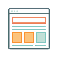 Poster - Website Layout Icon Representing Web Design Interface