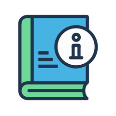 Aufkleber - Book with Info Symbol Icon Representing Printed Educational Resource