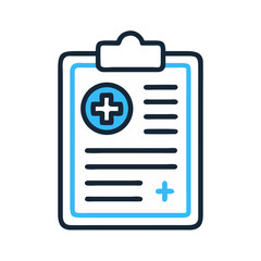 Poster - Clipboard with Medical File Icon Representing Patient Health Record
