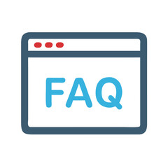 Leinwandbilder - FAQ Web Page Icon Representing Frequently Asked Questions