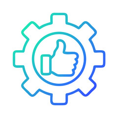 Poster - Gear with Thumb Icon Representing Optimized Technical Performance