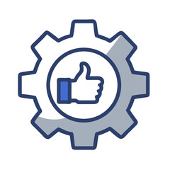 Poster - Gear with Thumb Icon Representing Optimized Technical Performance