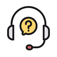 Aufkleber - Headset with Question Icon Representing Live Audio Support