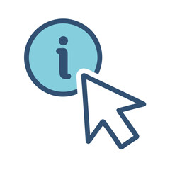 Leinwandbilder - Info Button with Cursor Icon Representing Clickable Information Access