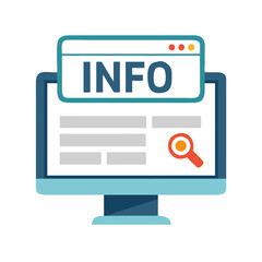 Fototapete - Information Pop-Up on Monitor Icon Representing Digital Help Notification