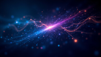 Poster - vibrant abstract light trails create sense of energy and motion in dark background