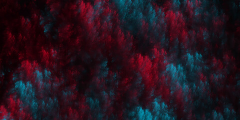 Wall Mural - Modern digital abstract neon blue and dark red smoke effect, atmospheric fractal pattern, futuristic vibe, perfect for sci-fi design. Abstract Red and Blue Cloud Texture Background