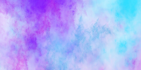 Wall Mural - Dreamy abstract pastel blue and purple cloud background. aquarelle soft pastel blue watercolor for creative grunge art. Colorful paper textured ink effect grungy wet pastel illustration for design.