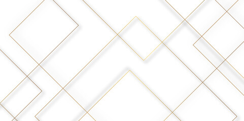 Leinwandbilder - Modern minimal and clean white gold background with shadows. abstract futuristic architecture concept with digital geometric connection gold line vector illustration for presentation background.	
