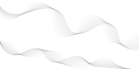 Aufkleber - Abstract grey, white smooth element swoosh speed wave modern stream background. Wave with lines created using blend tool. Abstract frequency sound wave lines and twisted curve lines background.	
