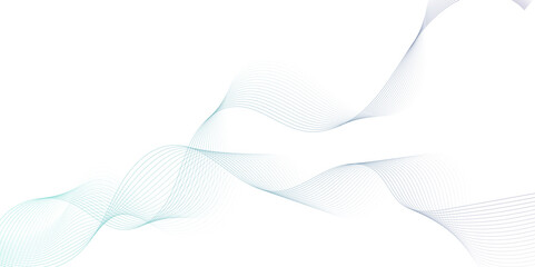 Aufkleber - Smooth wave abstract vector background layout design.background image with dynamic curves.Abstract blue futuristic blend waves lines technology background and sound wave lines on white background.	