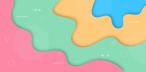 Poster - modern abstract papercut style elegant background design.