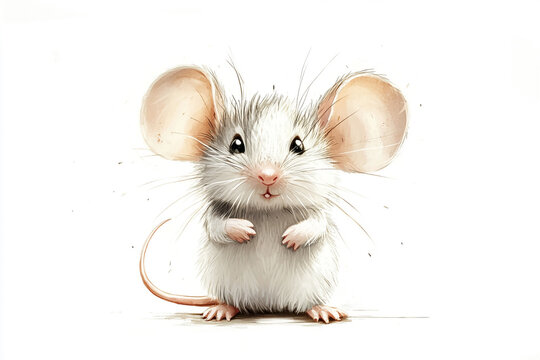 cute rat on a white background