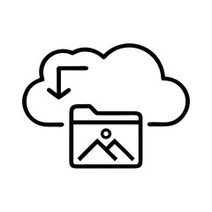 Poster - Cloud Storage Management Auto Backup Icon with Download Symbol  