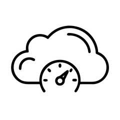 Poster - Cloud Storage Management Cloud Dashboard Icon with Gauge Illustration  