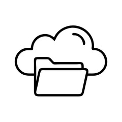 Poster - Cloud Storage Management Cloud Folder Icon in Minimalist Style  