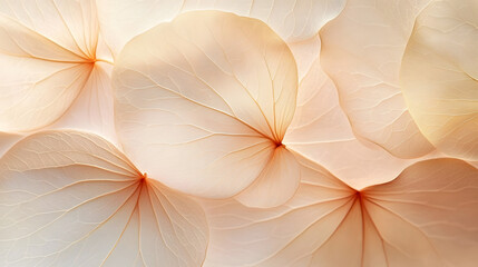 Wall Mural - nature abstract of flower petals, beige transparent leaves with natural texture as natural backgroun
