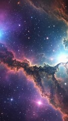 Wall Mural - A rotating camera view of creation in space.
