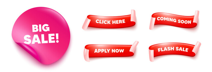 Poster - big sale sticker, offer ribbons. apply now, flash sale. big sale tag. special offer price sign. adve