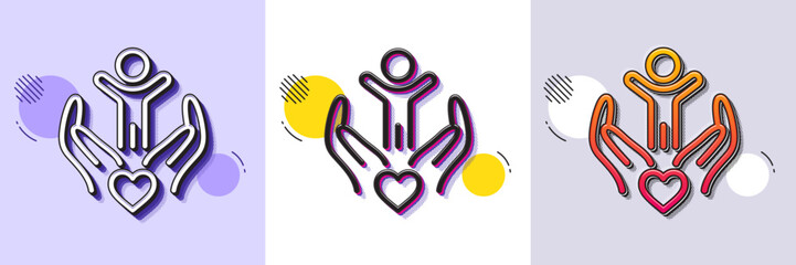 Poster - volunteer care line icon. halftone dotted pattern. gradient icon with grain shadow. hospice service 