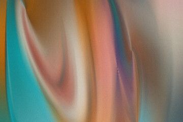 Poster - Abstract colorful background with blended hues of blue orange pink and beige creating soft flowing lines