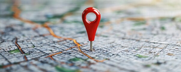 Aufkleber - Red location pin pointing a target on a map