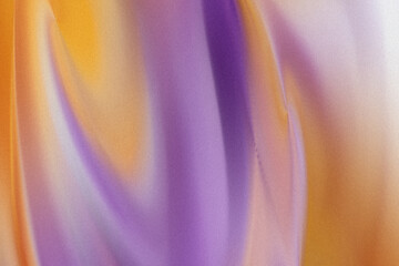 Poster - Abstract painting with blended colors of orange yellow purple and white creating a soft and flowing effect