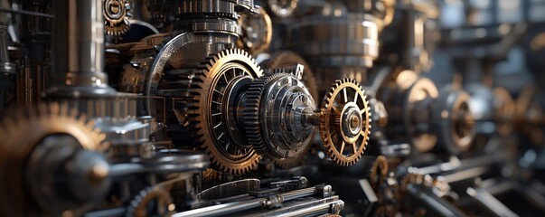 Poster - Complex mechanism with rotating gears generating power