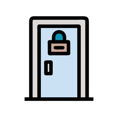 Poster - Secured Door Icon: Privacy, Security, Lockdown, Protection