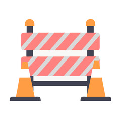 Wall Mural - Road construction barrier with diagonal stripes safety equipment