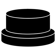 Poster - An abstract graphic illustration, showcasing a black cylindrical podium, perfect for conceptual presentation, or design elements.