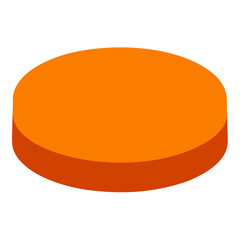 Poster - An abstract graphic illustration, showcasing a orange and red cylindrical podium, perfect for conceptual presentation, or design elements.