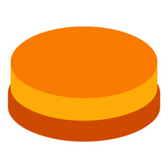 Poster - An abstract graphic illustration, showcasing a orange and red cylindrical podium, perfect for conceptual presentation, or design elements.