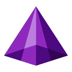 Poster - A meticulously crafted geometric pyramid is bathed in gradients of purple, symbolizing the precision, clarity, and complexity inherent in structure, thought, or concept. 