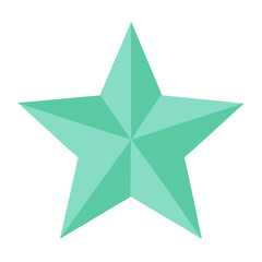 Poster - A stylized, geometric illustration of a single turquoise star. Its symmetrical form and clean lines give a modern and minimalist aesthetic. 