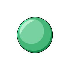 Aufkleber - A simplistic circular graphic, a vibrant and smooth solid green color against a clear canvas, evoking a sense of pure aesthetic.