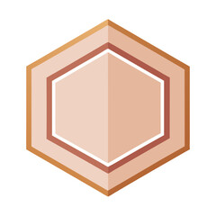 Poster - Hexagon label frame with pastel color palette and gold accents. Perfect for branding, design projects, and adding a touch of elegance.