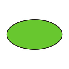 Poster - A minimalist design of an isolated oval with a vibrant green fill, and black border. The overall simplicity of the image allows it to be adapted and applied to various project.