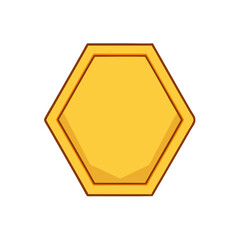 Poster - A meticulously crafted golden hexagon, showcasing simplicity and elegance. Ideal for a range of design projects. 