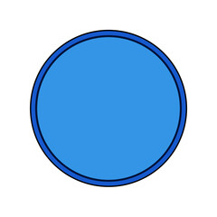 Poster - A simple yet captivating blue circle, rendered in a clean and contemporary style. Perfect for illustrating concepts of unity, completeness, or focus. 