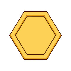 Poster - A golden, hexagonal emblem, simple, versatile graphic element. clean lines and a polished finish. perfect for a wide array of creative projects.