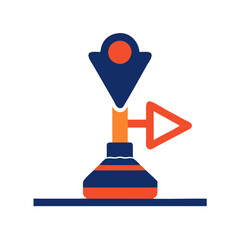 Poster - Abstract graphic icon of a user location marker