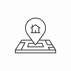 Poster - Real estate location map icon vector sign