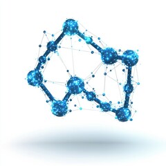 Fototapete - Abstract geometric design of interconnected spheres.