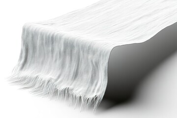 Poster - Soft white textile drapes elegantly over a surface creating a serene and minimalistic aesthetic