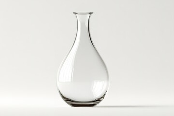 Poster - Clear glass vase with elegant shape displayed on a neutral background indoors